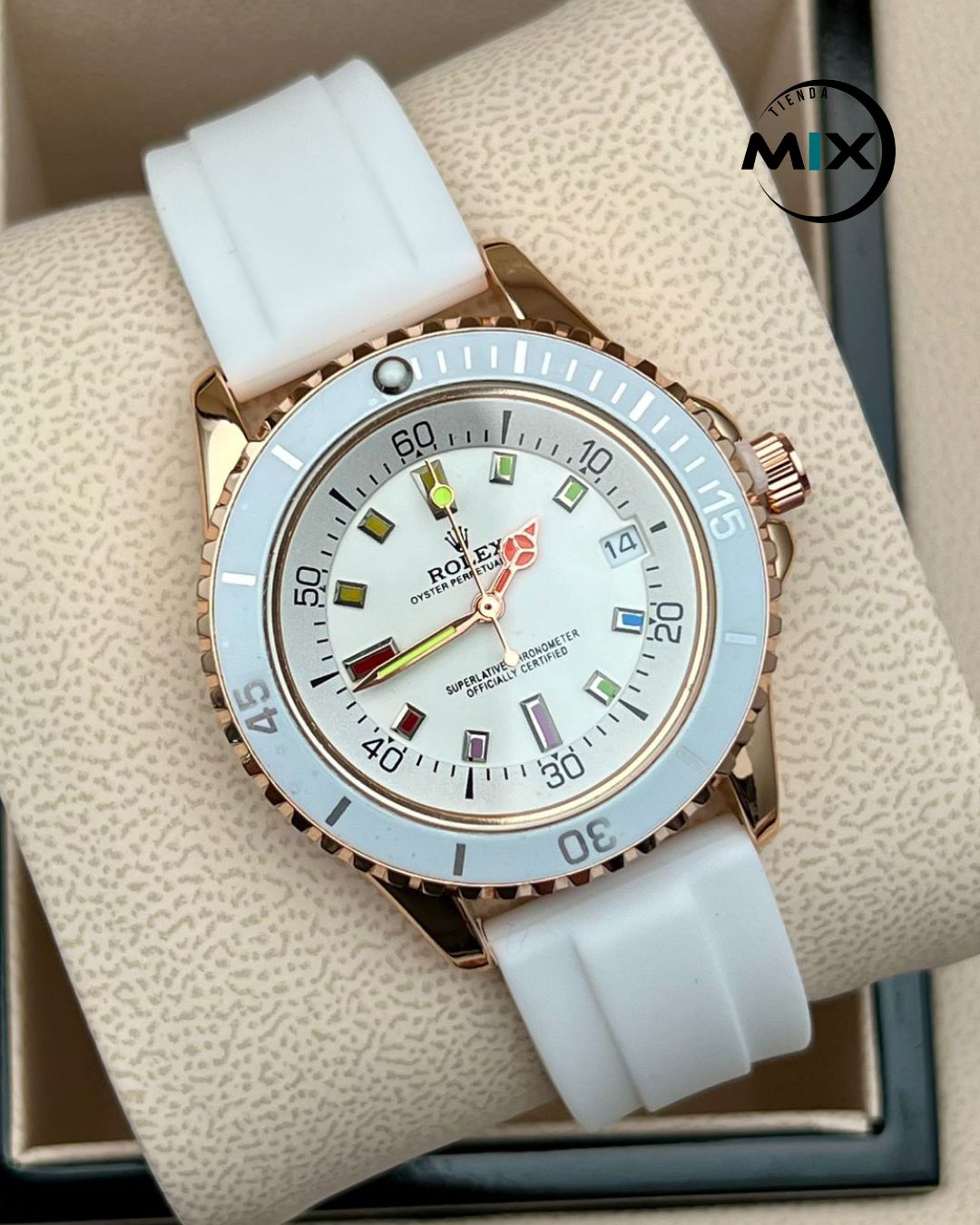 RELOJ ROLEX RAINBOW GOMA DAMA