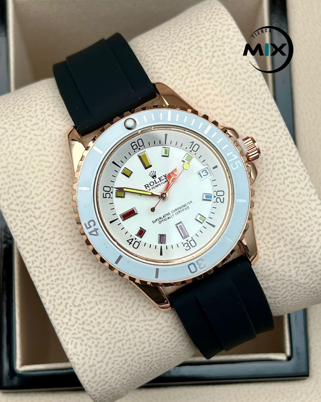 RELOJ ROLEX RAINBOW GOMA DAMA