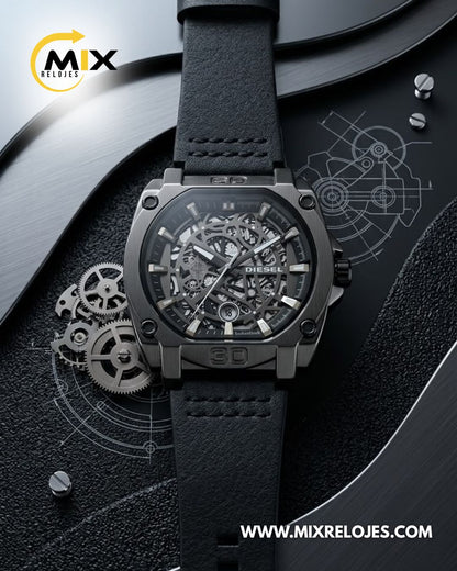 RELOJ DIESEL PLATE CUERO