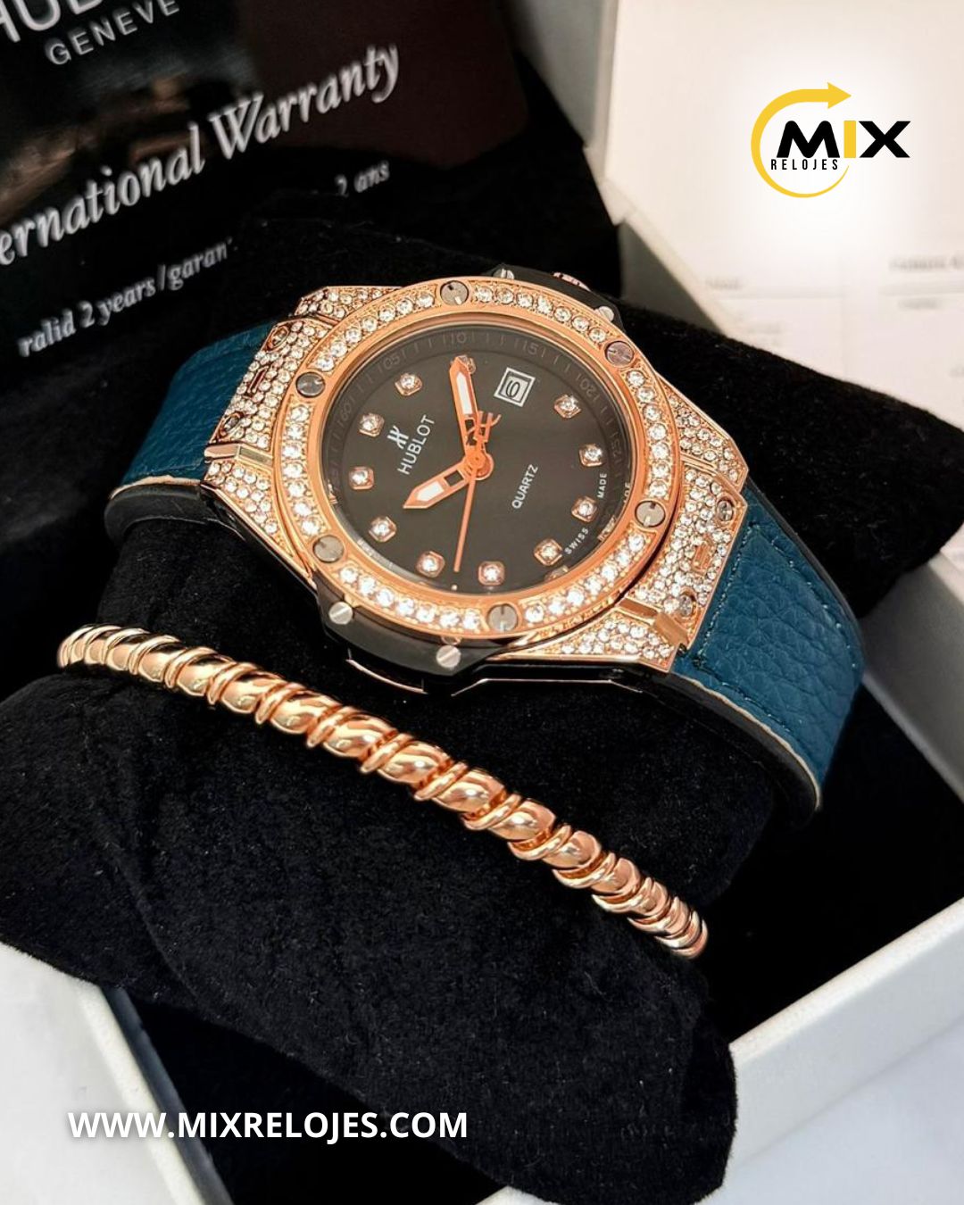 RELOJ HUB BRILLANT CUERO
