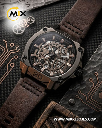 RELOJ DIESEL PLATE CUERO