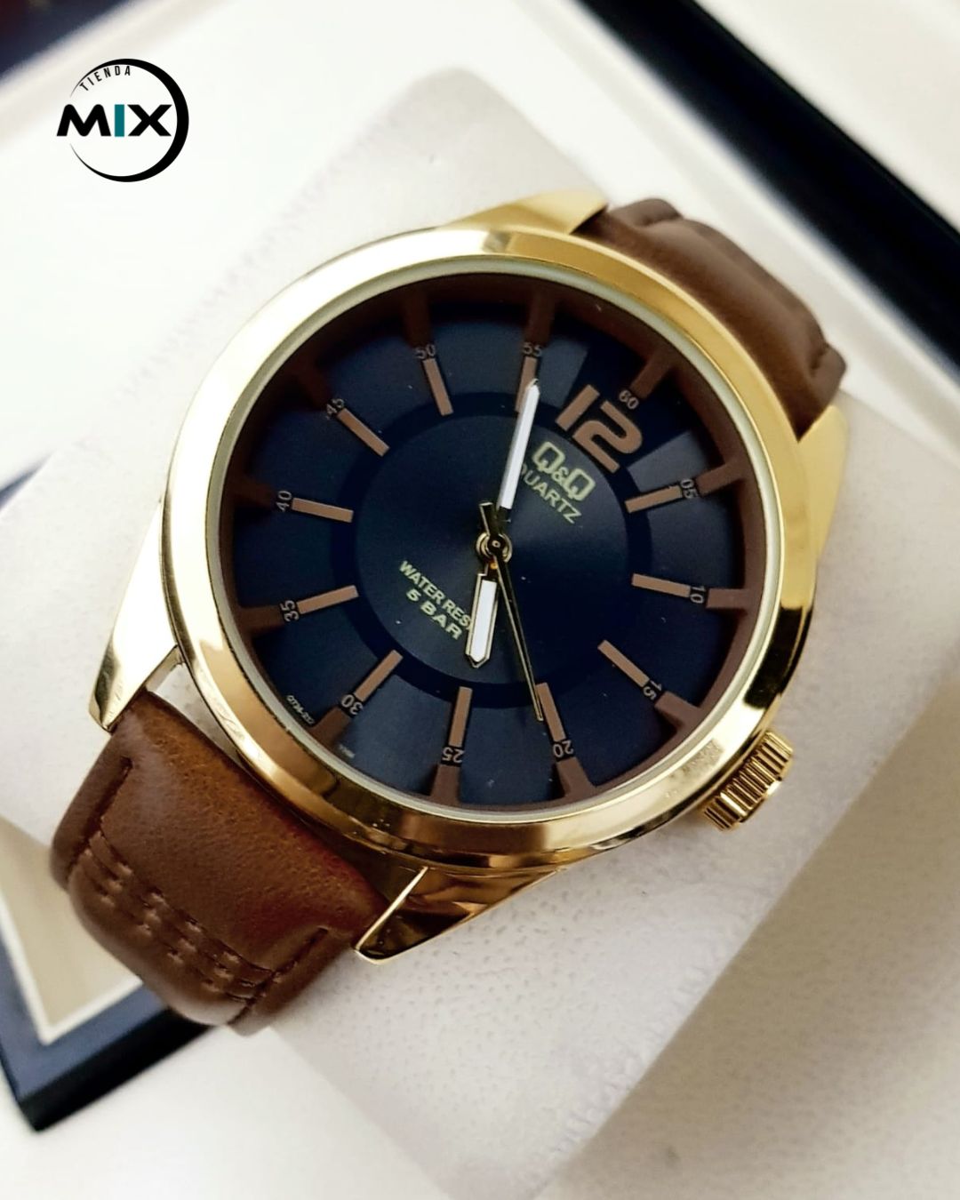 RELOJ Q&Q BLUEX CUERO