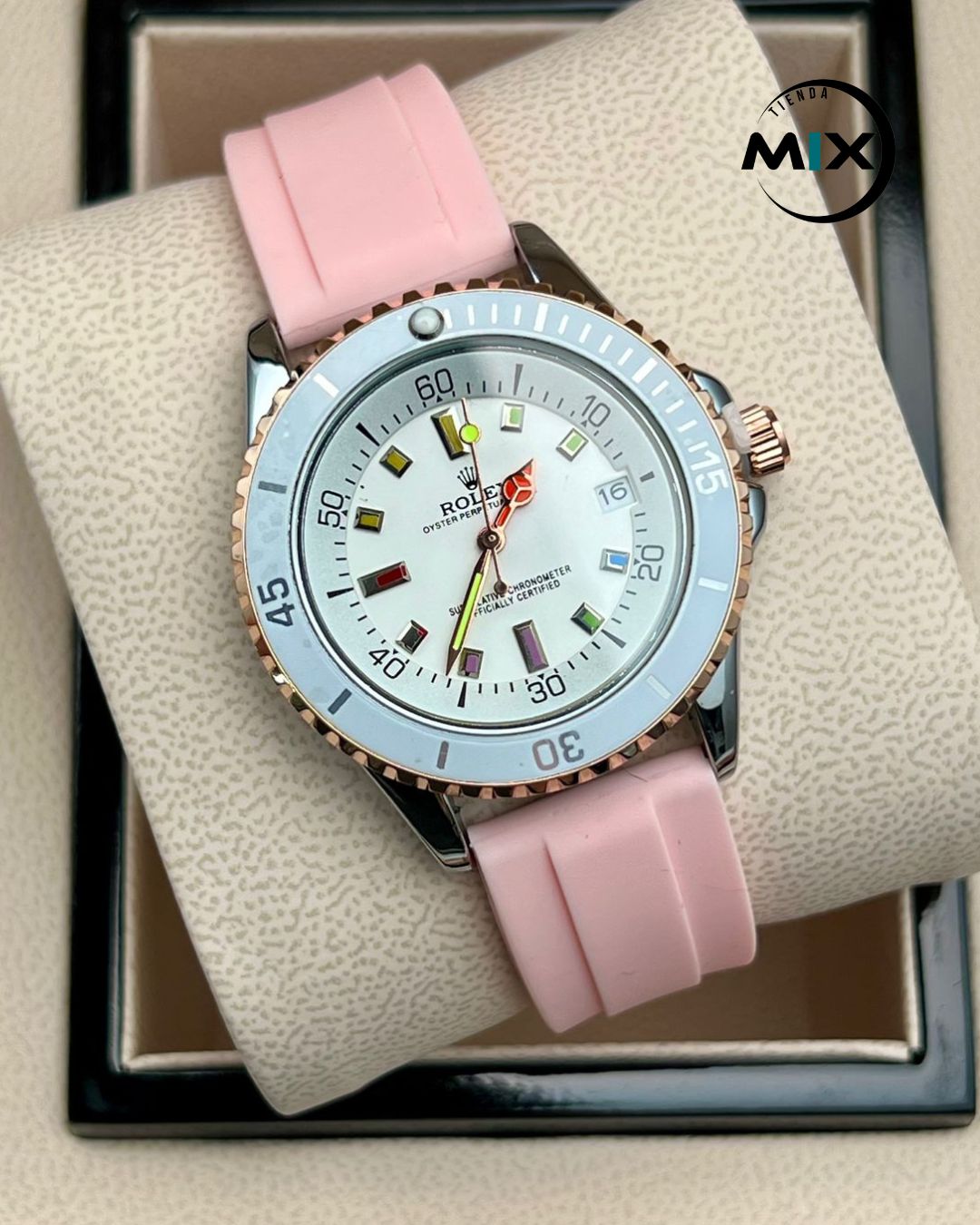 RELOJ ROLEX RAINBOW GOMA DAMA