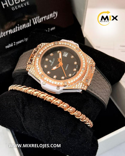 RELOJ HUB BRILLANT CUERO