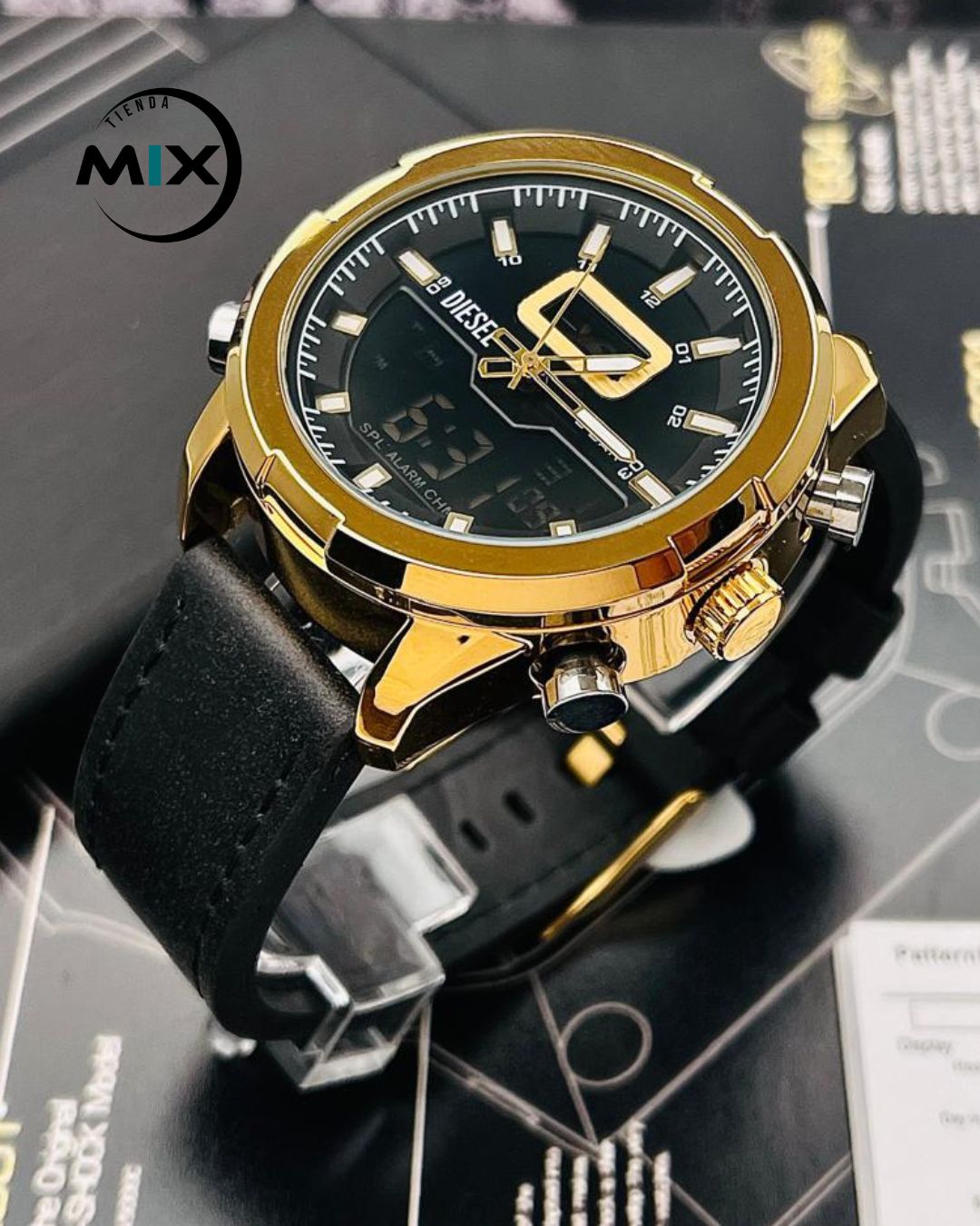 RELOJ DIESEL LEXUS CUERO