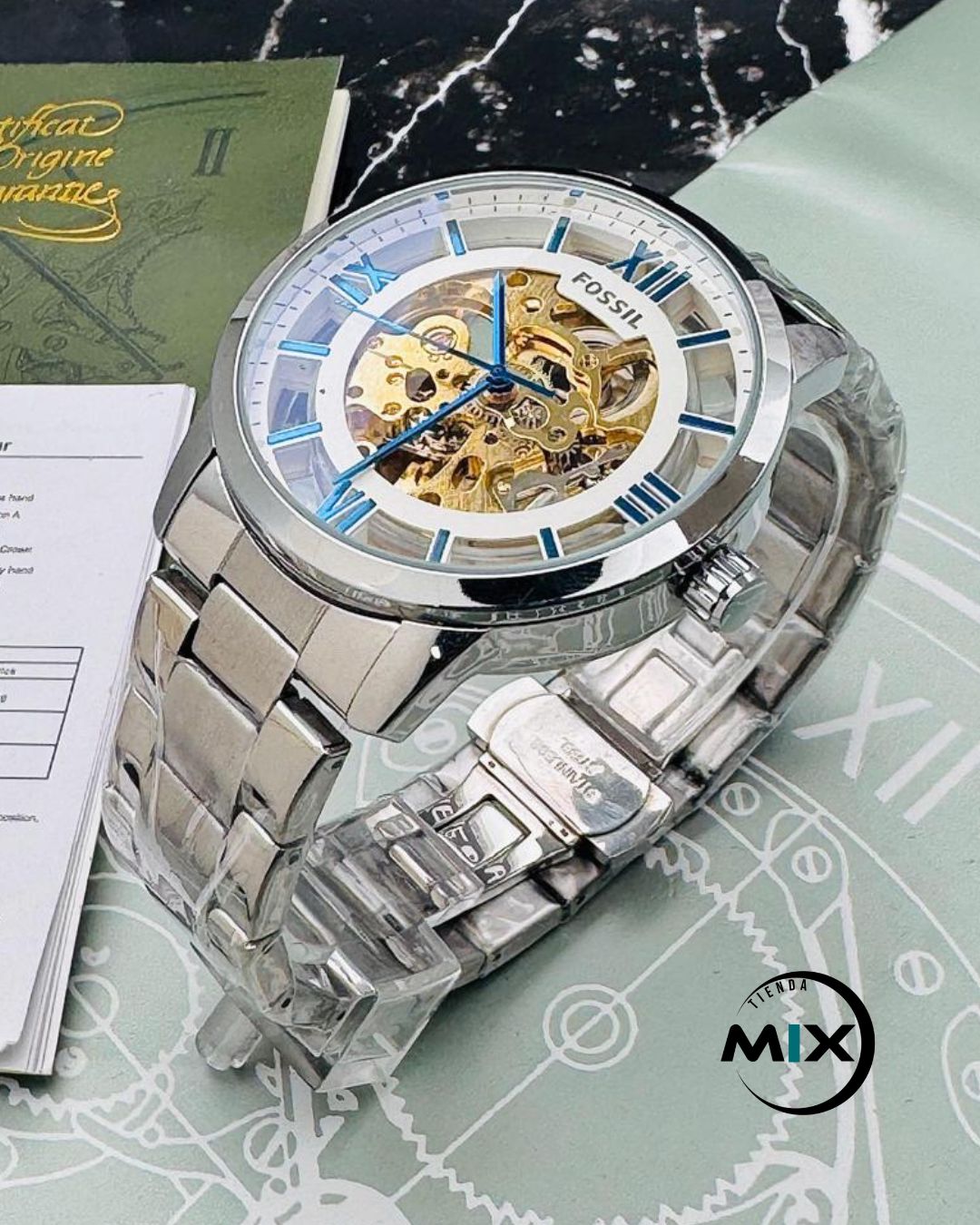 RELOJ FOSSIL SKELETON