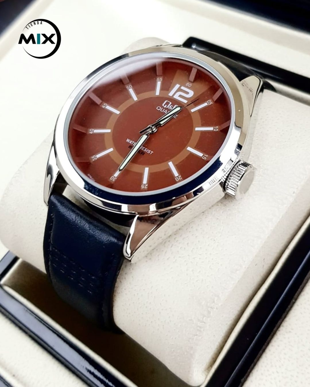 RELOJ Q&Q BLUEX CUERO