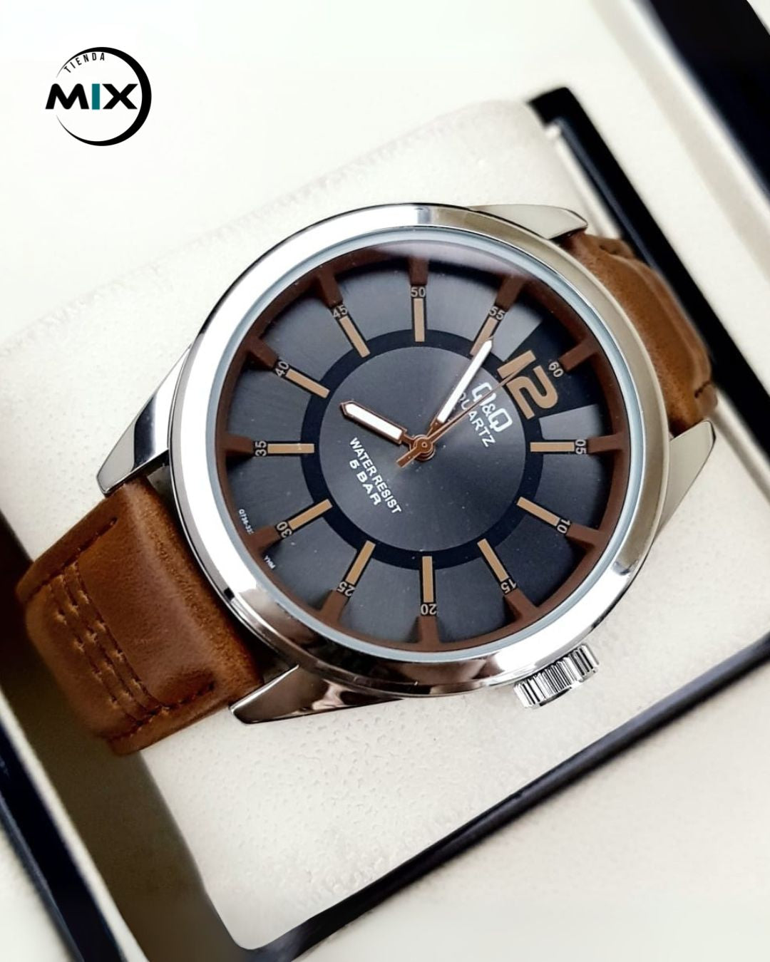 RELOJ Q&Q BLUEX CUERO