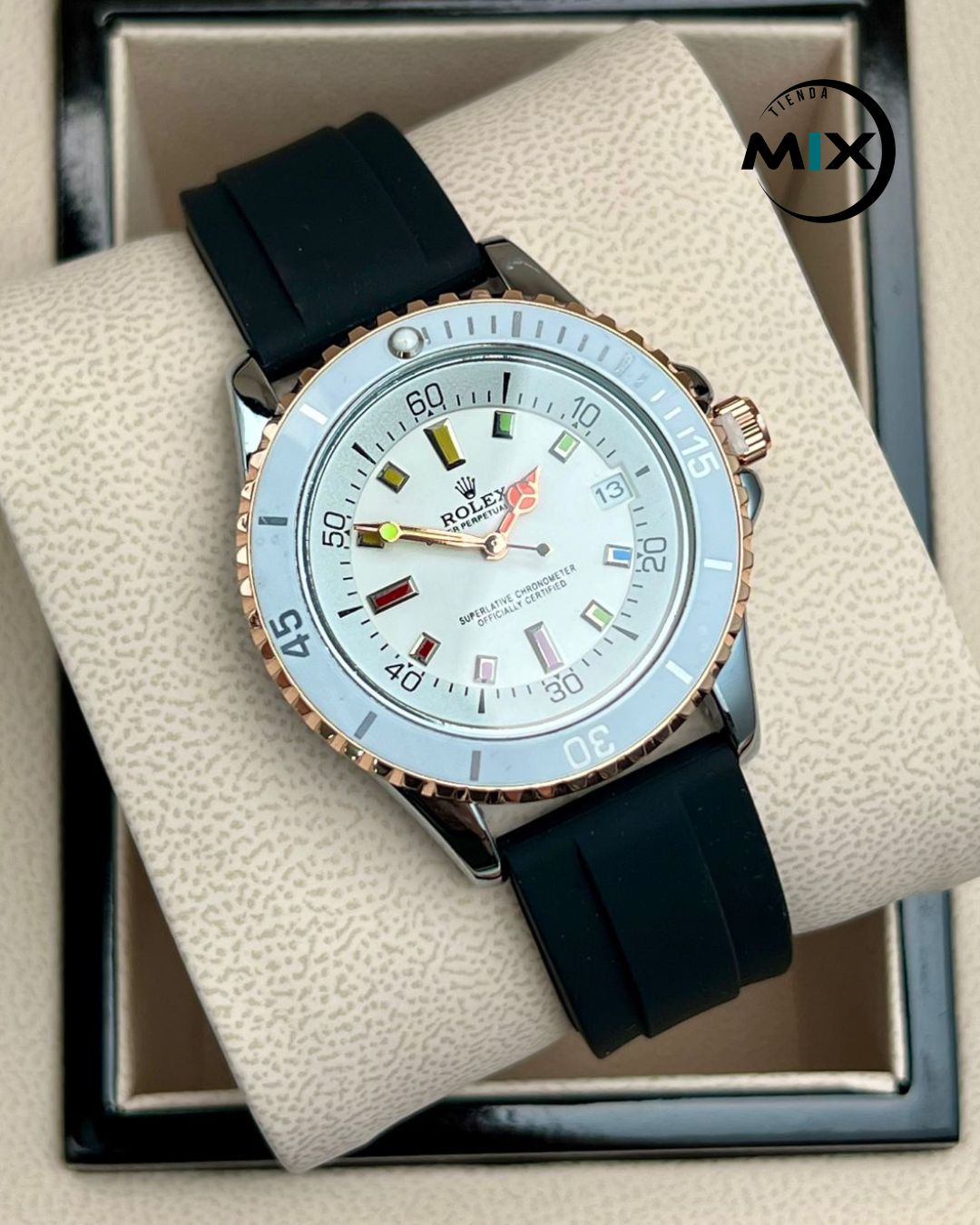 RELOJ ROLEX RAINBOW GOMA DAMA