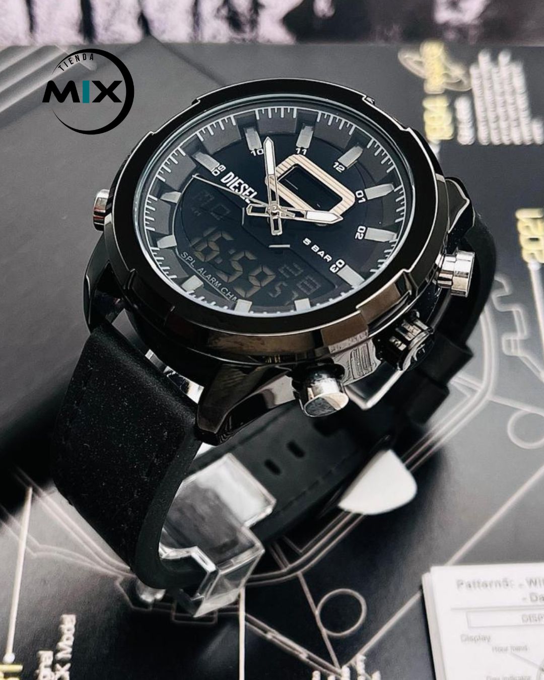 RELOJ DIESEL LEXUS CUERO