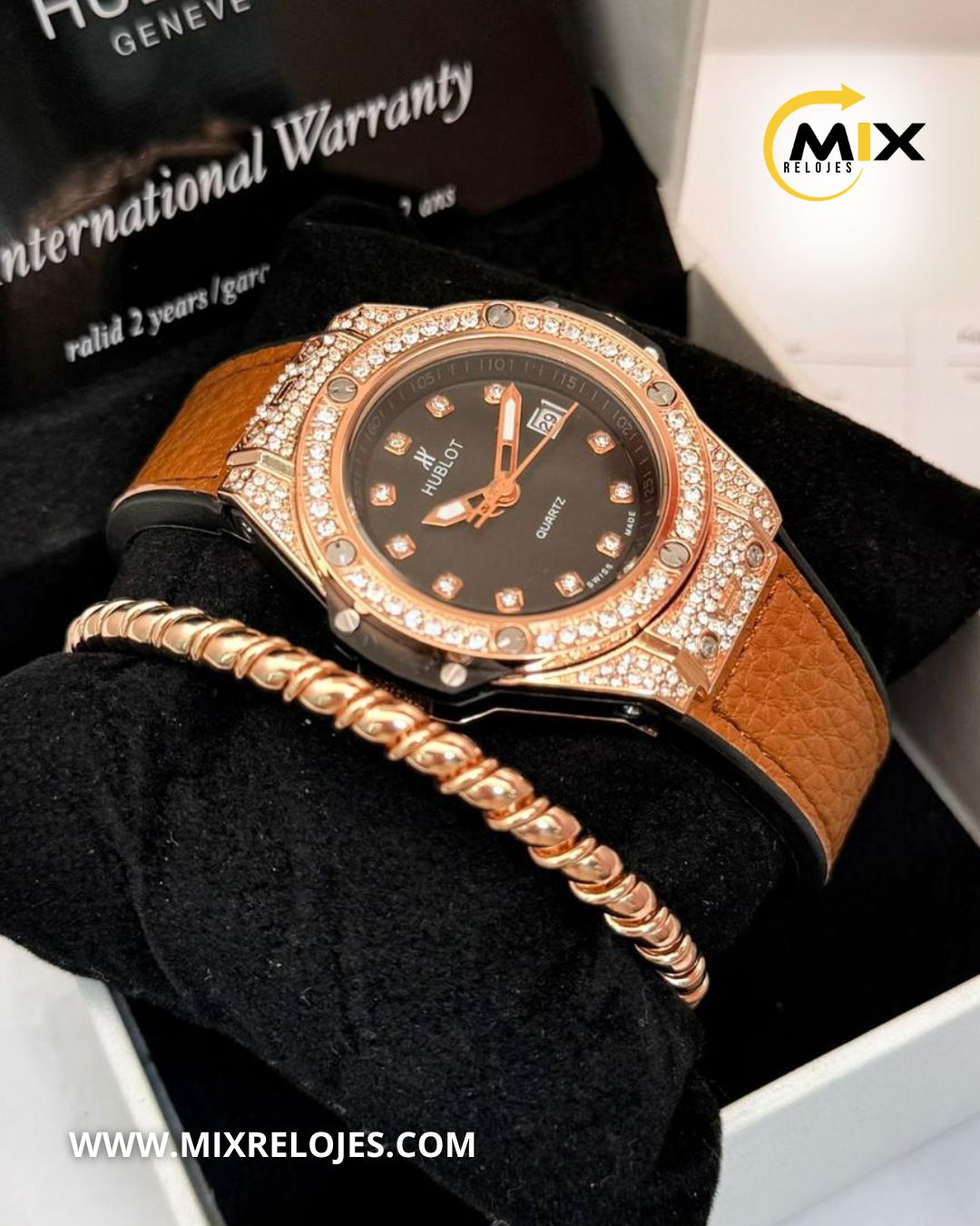 RELOJ HUB BRILLANT CUERO