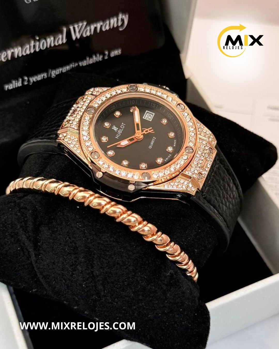RELOJ HUB BRILLANT CUERO
