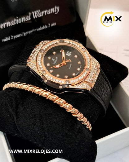 RELOJ HUB BRILLANT CUERO