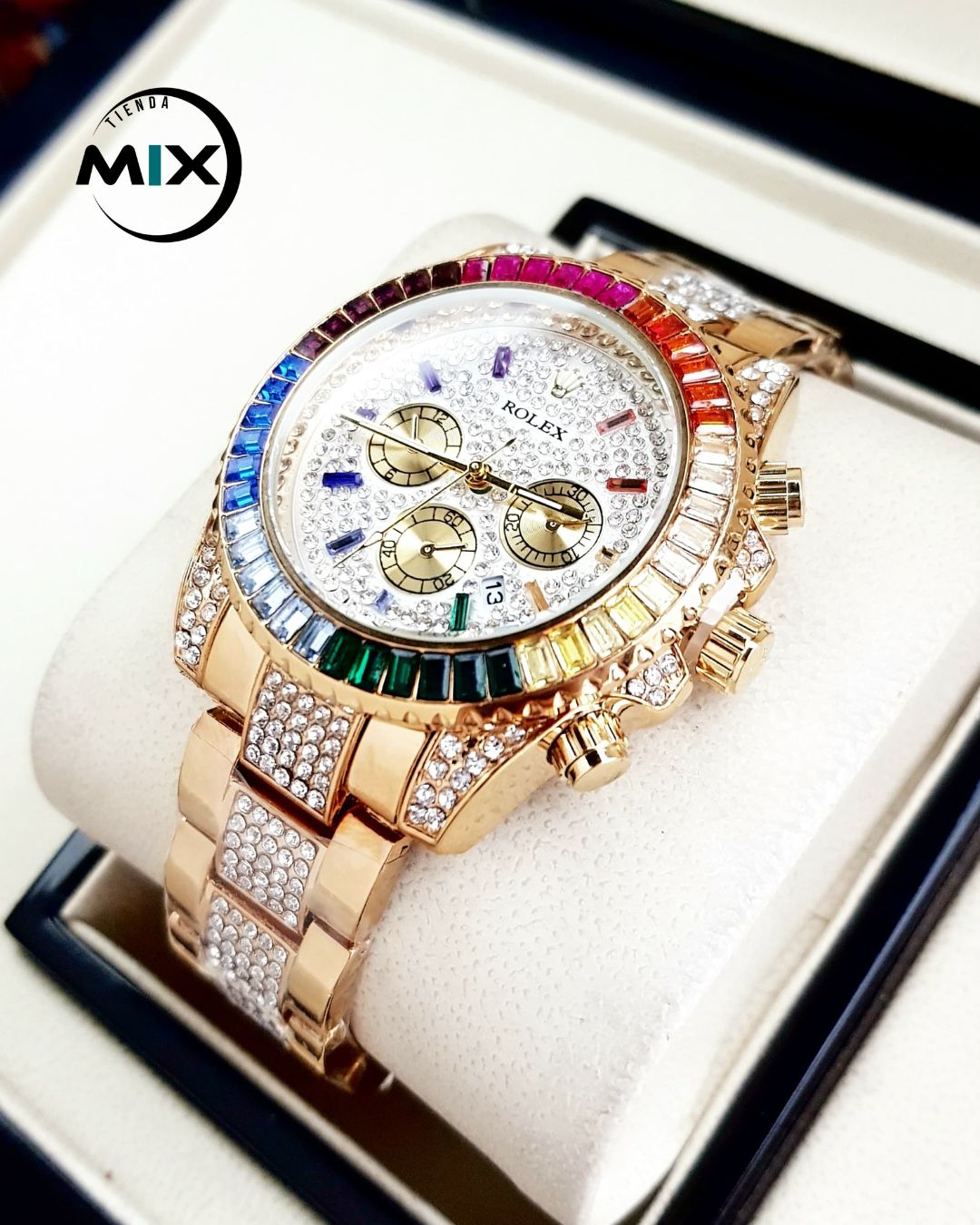 RELOJ ROLEX CUBANO RAINBOW