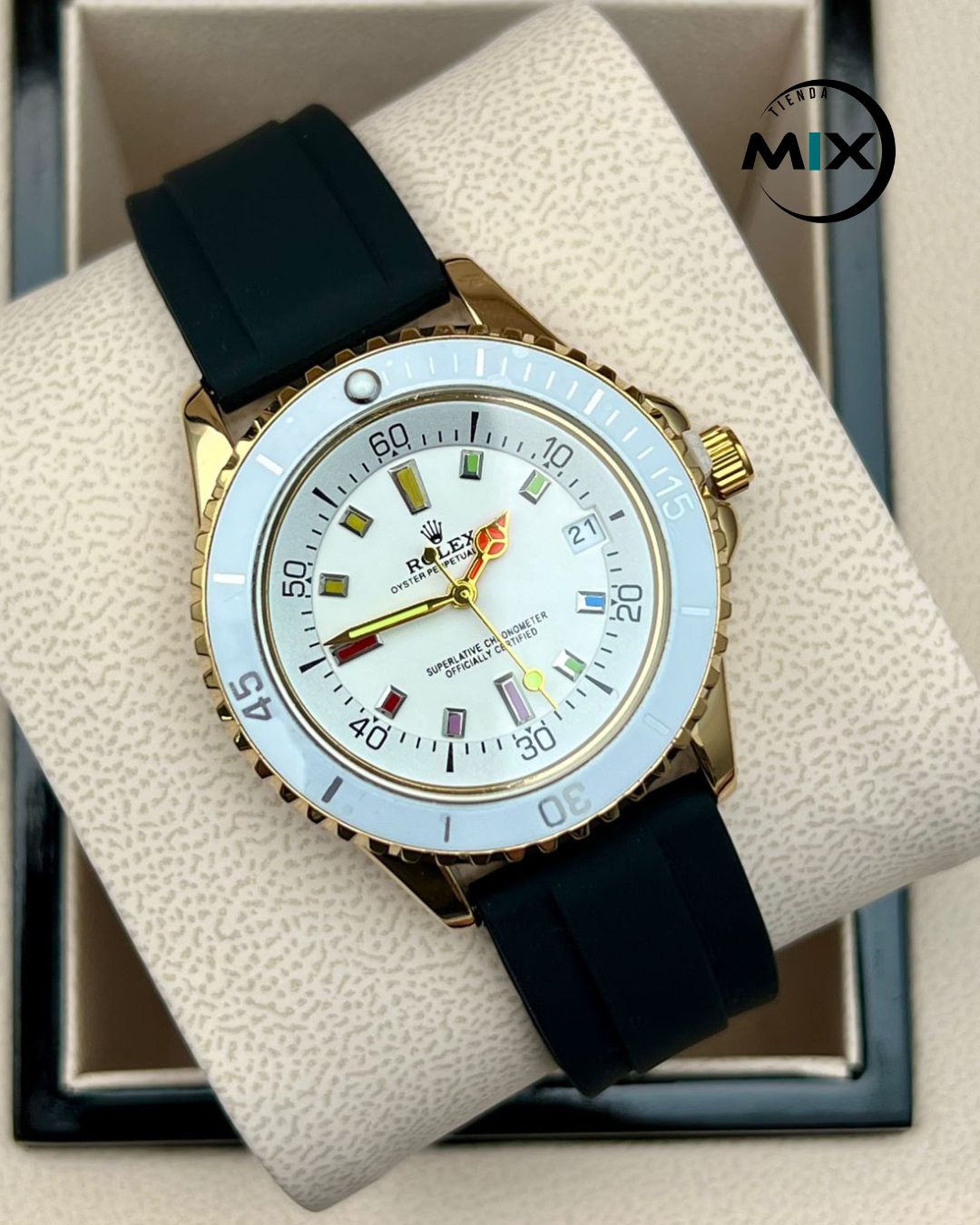 RELOJ ROLEX RAINBOW GOMA DAMA